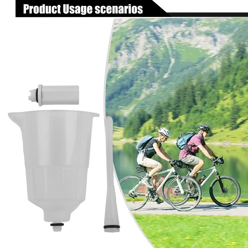 Bicycle Hydraulic Brake Oil Filling Funnel Kit Wide Compatibility Sealed Adapters for All Types of Bike Maintenance Work