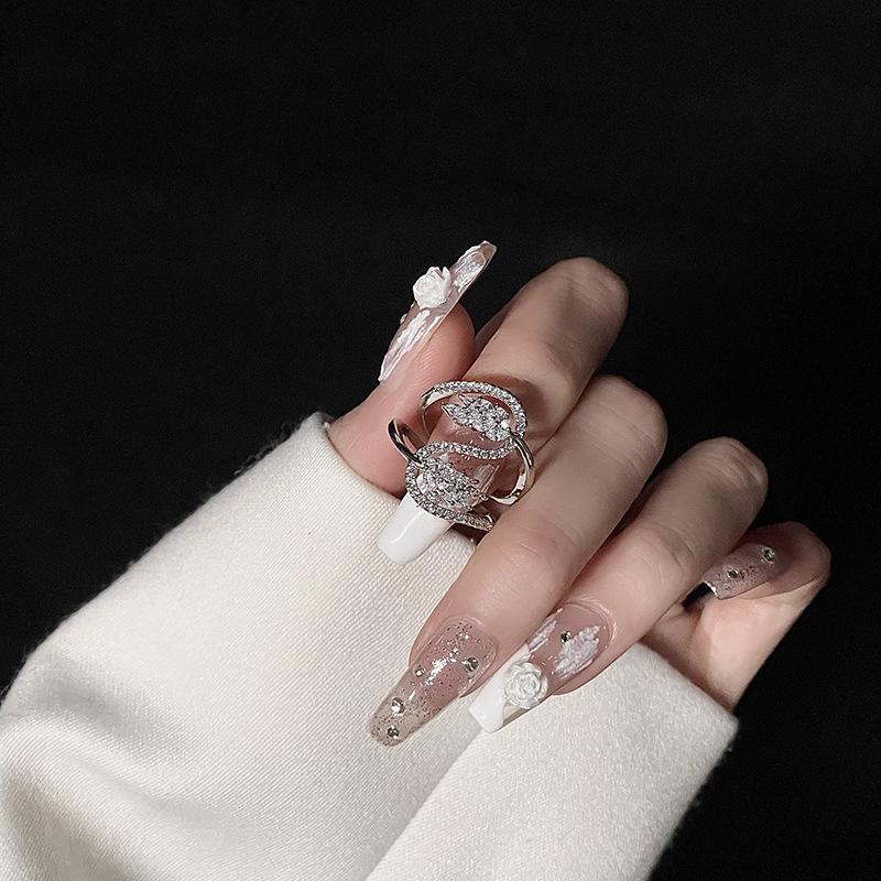 

Diamond Zir*****Pening Simple Light Luxury High Sense Cold Wind Niche Design Sense Horse Eye Index Finger Ring Female Adjustable opening