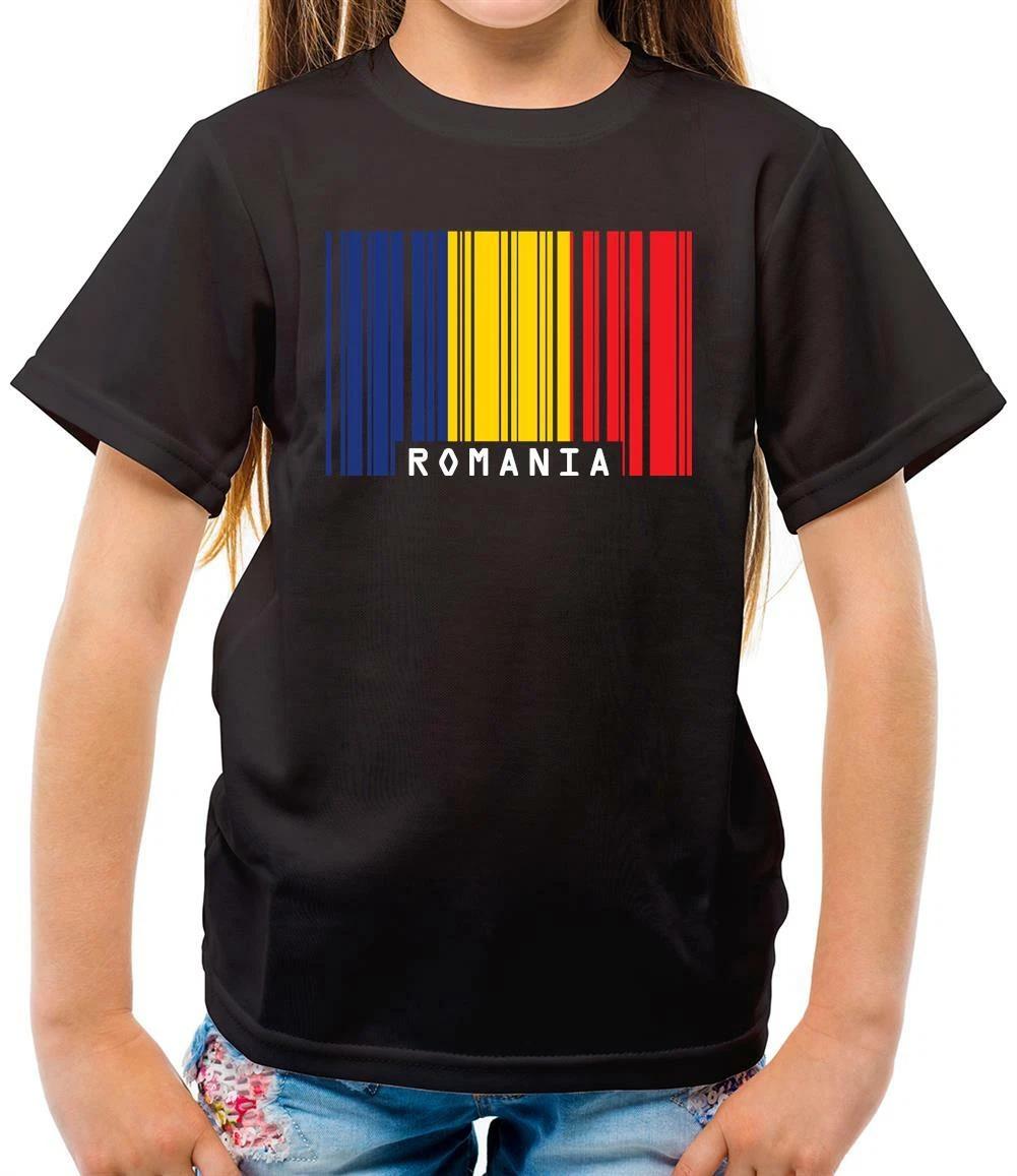 Romania Barcode Style Flag - Kids T-Shirt - Romanian - Country - Travel - Flags 130
