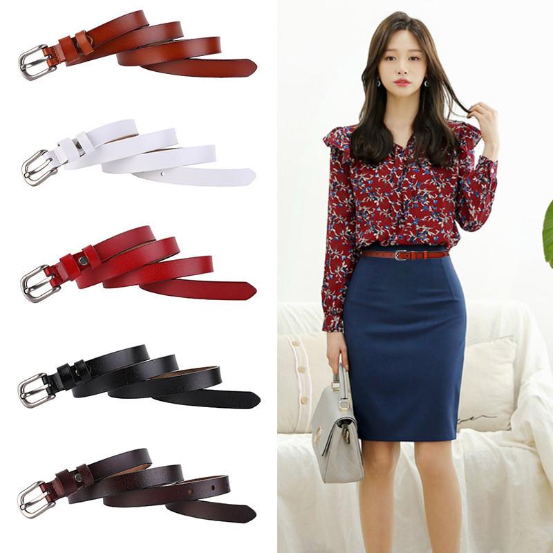 Ladies Genuine Leather Belt With Retro Pin Buckle For Office And Casual Fashion