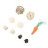 Hamster Chew Toys Set Corn Leaf Balls Branch Pine Cubes Carrots Teeth Grinding Relieve Boredom Guinea Pig Chew Toys
