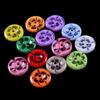 100Pcs 14mm Button Mixed Color Flower Resin 2 Holes Scrapbooking Mini Round Buttons for Crafting