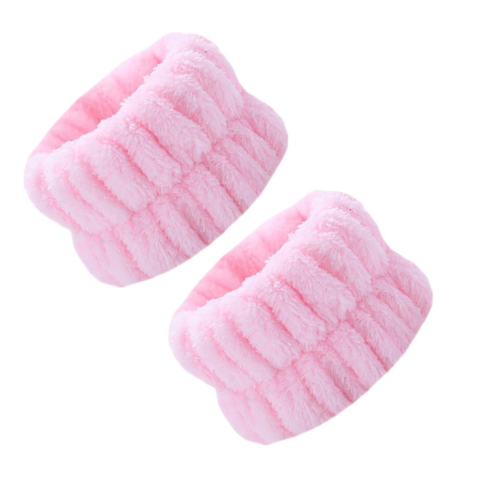 2pcs Microfiber Cuff Wrist Bands Super Soft Absorbent Spa Wristbands for Women Infant Bathing Accessories Face Wash Hair Band