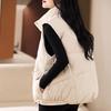 Autumn/Winter 2024 Stand-up Collar Thick Cotton Vest - Sleeveless, Loose Fit, Versatile Style Jacket