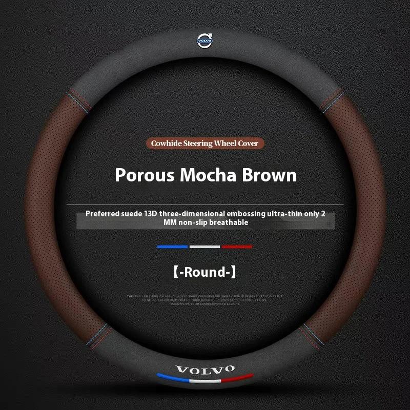Volvo XC40 XC60 XC70 XC90 V40 V50 V60 V70 C30 C70 S40 S60 S80 S90 Suede Leather Anti-slip Car Steering Wheel Cover Accessories