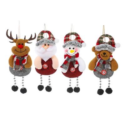 Vánoční ozdoby Santa Claus Sněhulák Sob Medvěd Plyšové Závěsné Dekorace na Vánoční stromek Sváteční Domácí Párty Slavnostní Dekor
