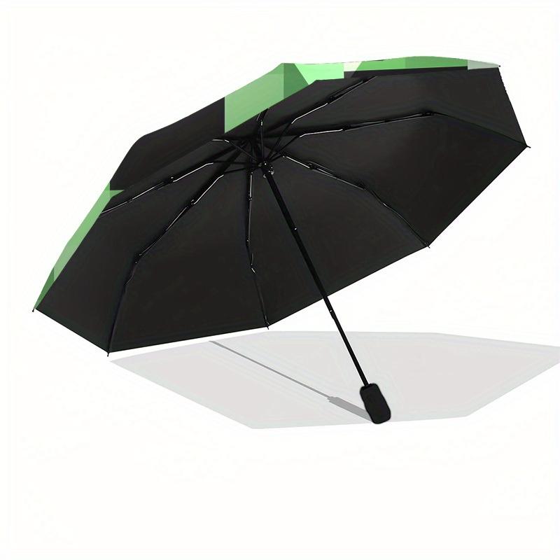 1pc My World Pixel Game, Creeper Themed High-quality Umbrella,Automatic Opening and Closing Umbrella,Multi-functional Umbrella G0811087