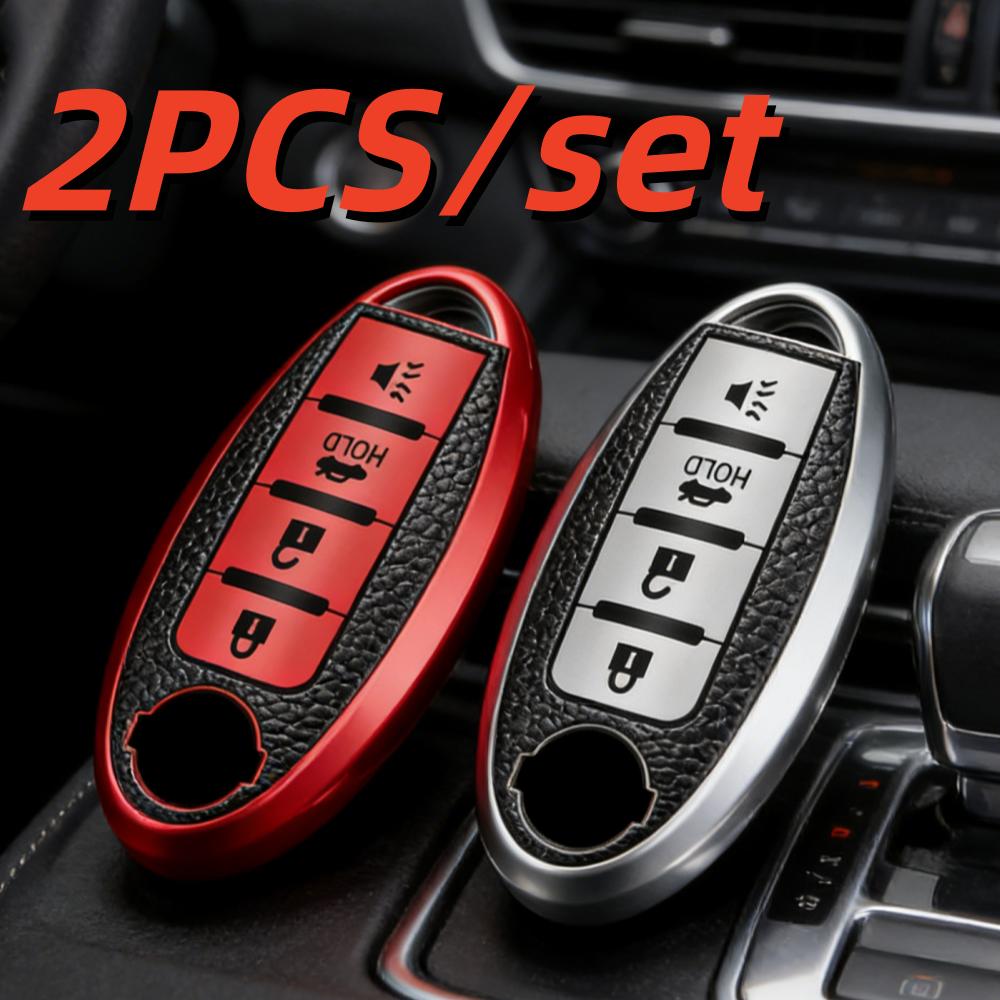 

2pcs Car Key Case Covers For Infiniti Nissan Altima Maxima Murano Rogue Sentra 370z Car 4-Button