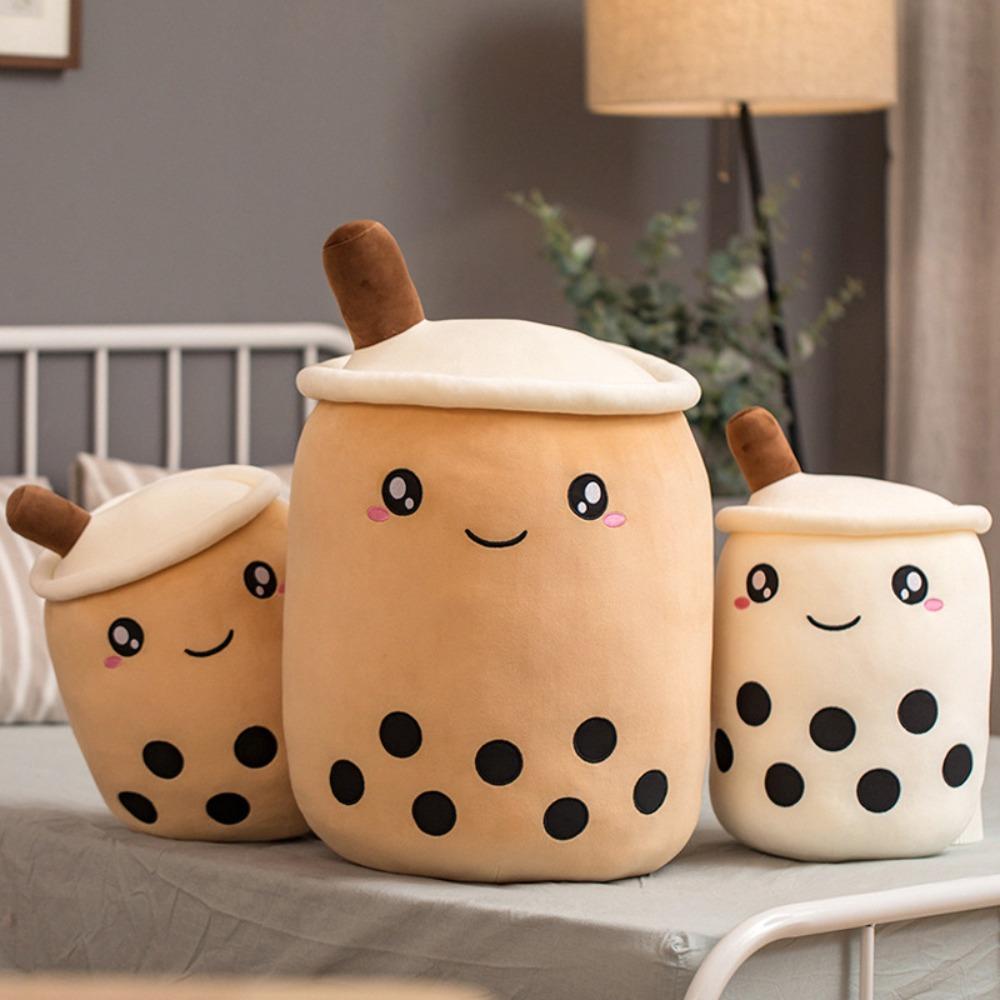 Cushion Boba Pillow Soft Stuffed Plushie Squishy Bubble Tea Pillow Kids