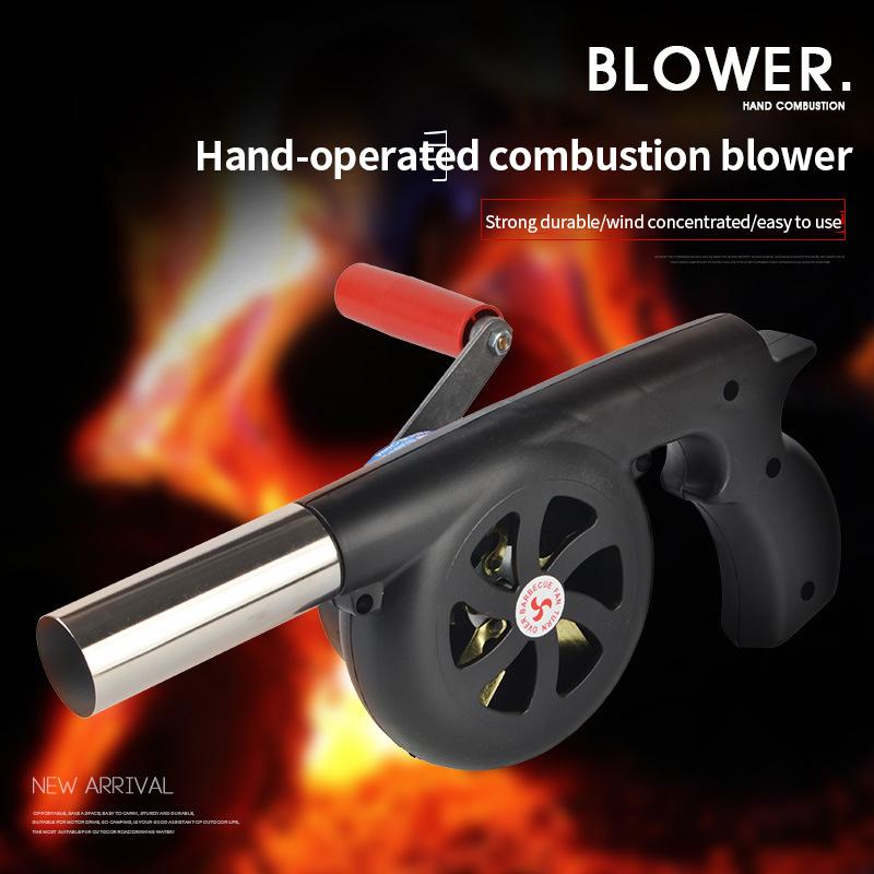 Outdoor Cooking BBQ Fan Portable Hand Crank Fan Air Blower Grill Picnic Camping Stove Accessories Barbecue Fire Bellows Tools