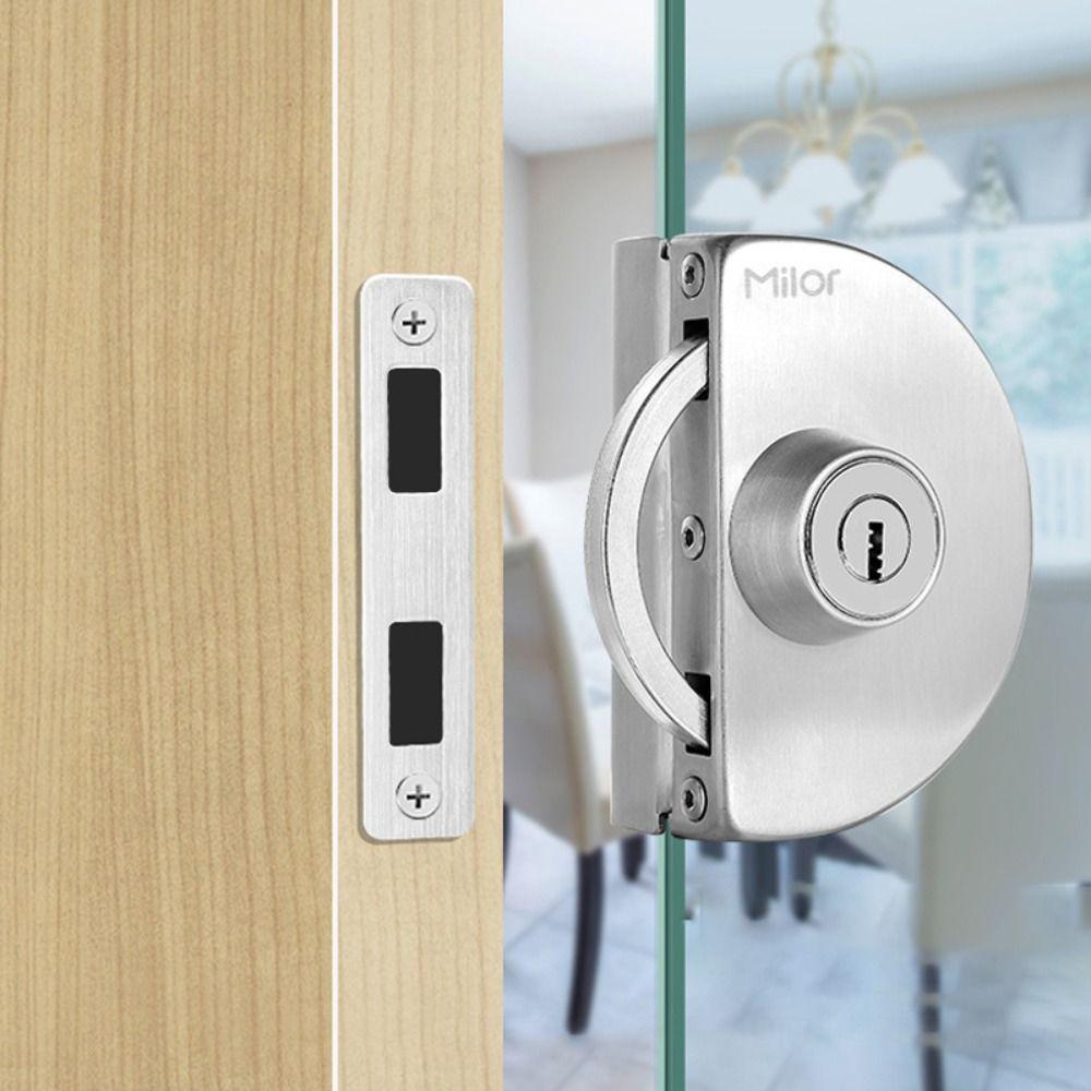 3 Keys Glass Display Cabinet Locks 13-18mm Room Door Locks Convenient Office Glass Door Lock Home