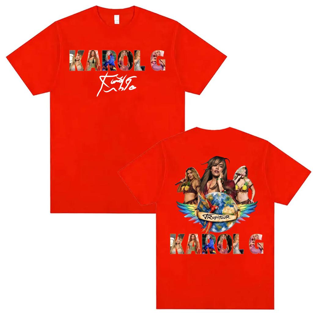 Karol G Tropicoqueta Tour 2026 Concert T Shirt Unisex Women Harajuku Trend High Street Tee Shirt Casual Cotton Short Sleeve Tshirt