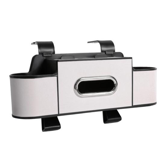 

Car Backseat Organizer with Cup Holder Tissue Box Multifunctional Universal Automotive Seat Headrest Hanging Storage Box Hook Car Accessories бежевий