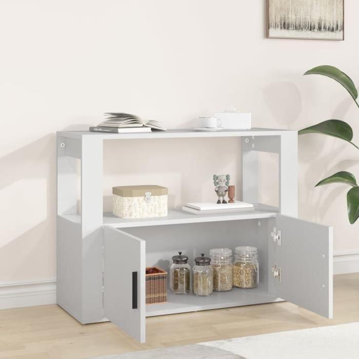 819452 vidaXL Buffet Blanc 80x30x60 cm Bois d'ingénierie