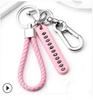 Anti-lost Number Plate Mobile Phone Braided Rope Keychain with 8-Shaped Buckle Pendant