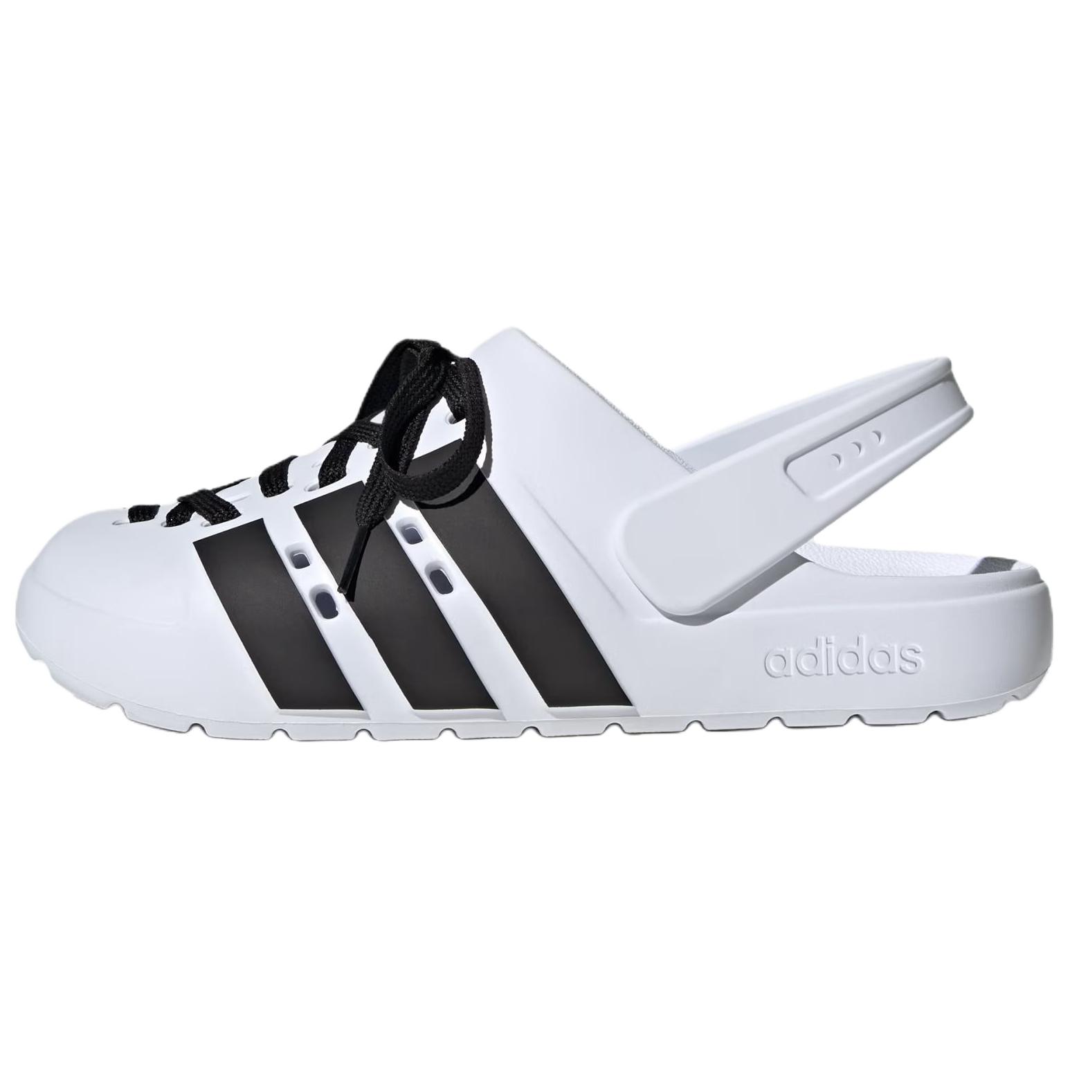 

adidas Adilette Clog 2.0 Белый Черный Шнурки Унисекс Кроссовки Облачно-белый Основной черный Золотистый металлик JR4027 40½