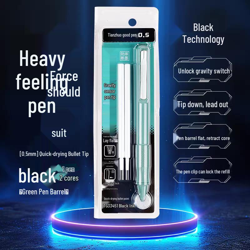 Universal Gravity Induction Quick-Dry Pen 0.5 - Student-Friendly, Drop-Resistant