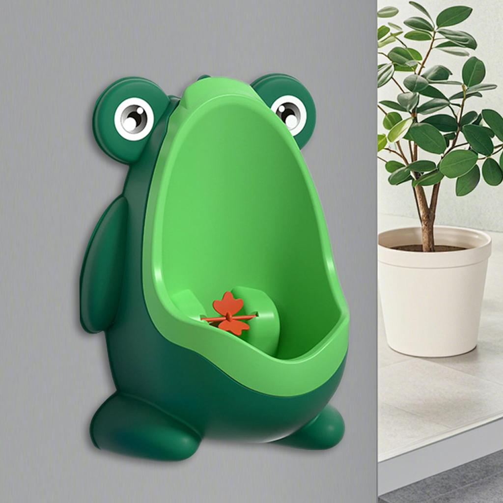 Boys Urinal for Potty Training Frog Shaped Urinal with Funny Aiming Target Interactive Detachable Toilet for Kids Child Bathroom