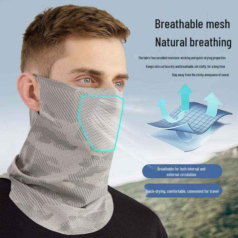 UV Protection Ice Silk Neck Gaiter Face Mask, Breathable and Seamless for Cycling – Unisex