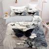 Comforter Elegant Butterfly Flower Pattern 3D Printed Abstract Art Style Bedding Set Soft Comfortable Luxury Set