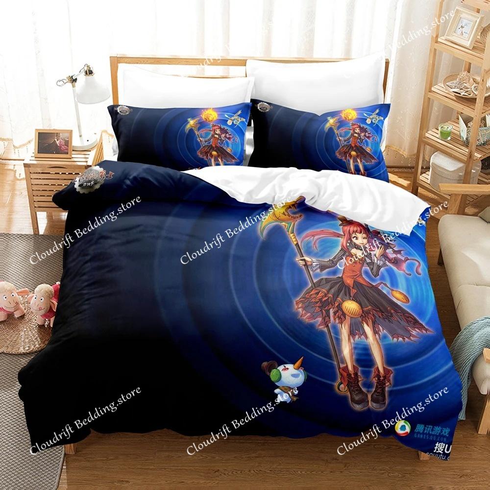 Fashion 3d Print Game Dunge Fighter Female Magician Bedding Set Single Double King Bed Set Children's Bedroom Duvet Cover Set