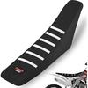 White Stripe Universial Seat Cover For Dirt Bike - Motorcycle Motorcross Enduro Seat Covers (Black)
