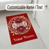 Floral Garden Theme Crystal Velvet Rug Personalized Custom Name Text Soft Floor Mat Home Decor