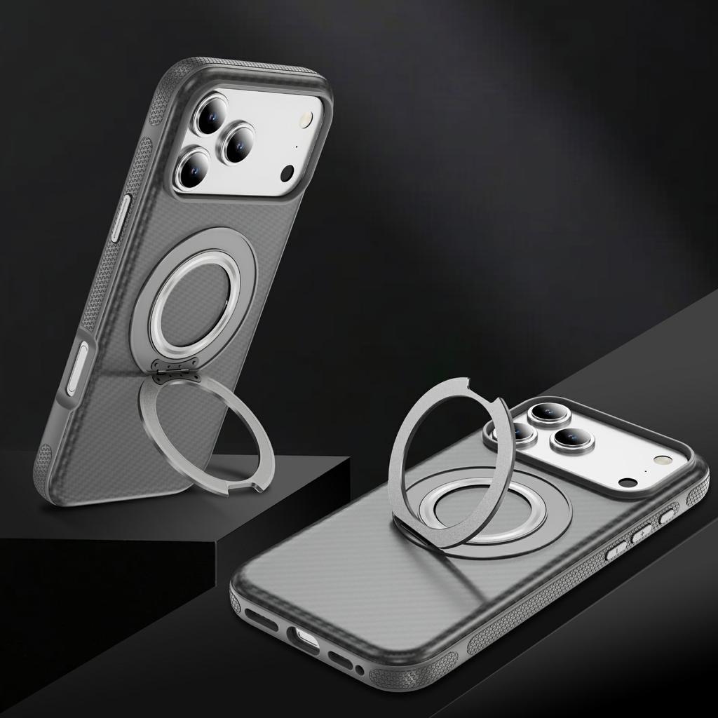 For iPhone 17 Magnetic Case Skin-Feel Rubberized PC + TPU Phone Cover Compatible with MagSafe