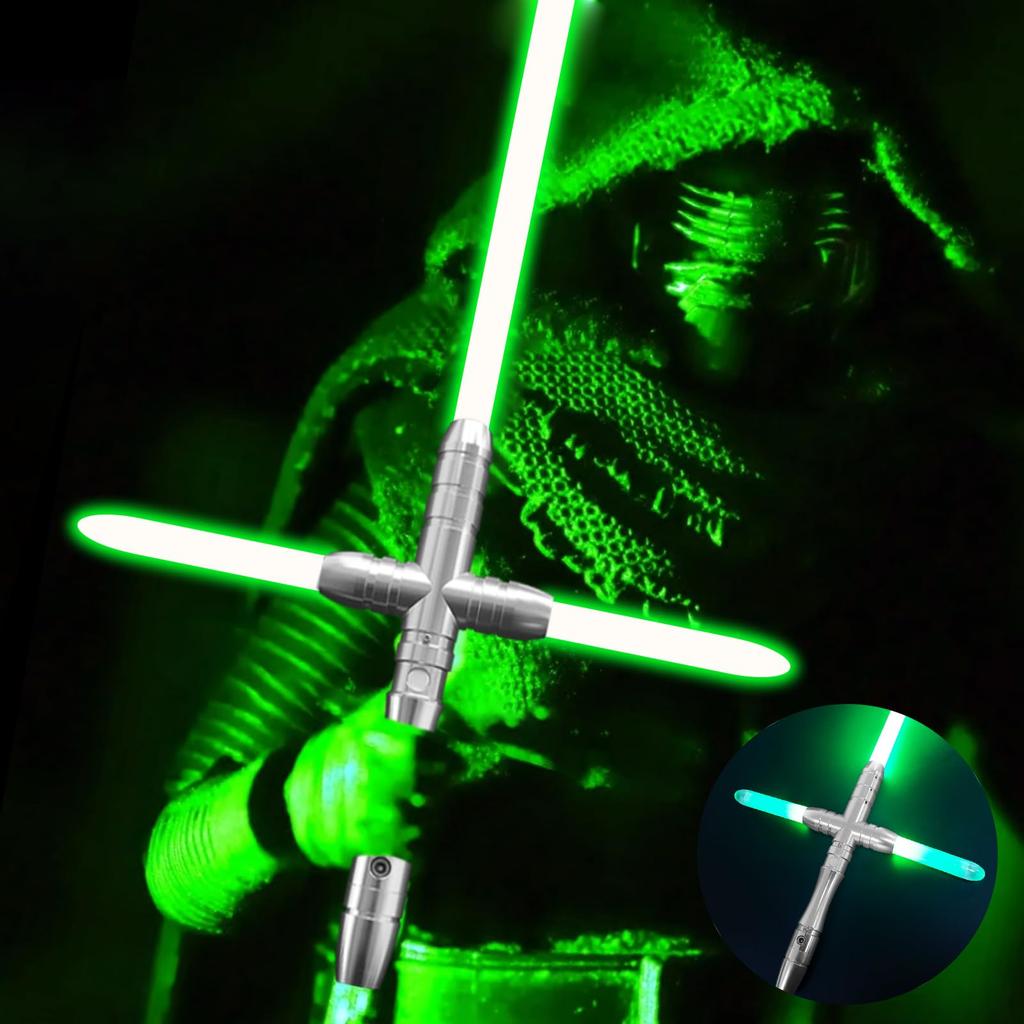 YDD Lightsaber Kylo Ren Replica Lightsaber, Illuminated Green LED Lightsaber, Force FX, Metal Handle, Adult Size (78 Cm Blade)