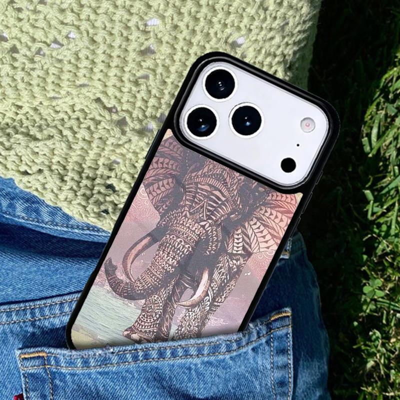 Aztec Floral Elephant Tribal Phone Case Cover for IPhone 11 12 13 14 15 16e 17 Pro Max Coque for IPhone 17 Air