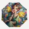 Enchanted Fairy Wings Fantasy Art PrintUmbrella with Cute Design,Portable 3-Fold Compact Umbrella for Men&Women,Valentine's Day Mother's Day