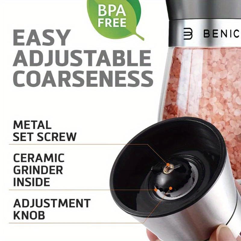 Pepparkvarn Rostfritt Stål Justerbar Manuell Salt- och Pepparkvarn Slitstark Malning Kryddkvarn Köksredskap Kvarn Peppar