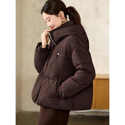 Mohanyimei Women's Hooded Jacquard Padded Jacket