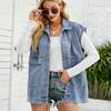 Gilet di jeans Gilet Gilet senza maniche di jeans alla moda da donna