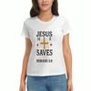 Jesus Saves Unisex Cotton T Shirt, Premium Cotton Quality Print, Durable, Casual Fashion. Jesus Judo Graphic Tee, Religious Humor Apparel, Fight For S