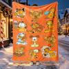 Garfield Pattern Blanket for Home Decoration, Bed, Sofa, Car Travel, Camping, Suitable for All Seasons, Birthday Christmas Gift