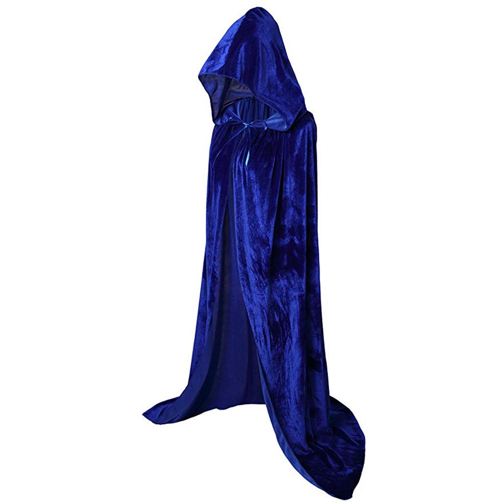 Unisex Cloak Retro Party Cape Balls Show Clothings Halloween Witch Hooded Cloak Party Fashion Scary Halloween Cosplay Costume