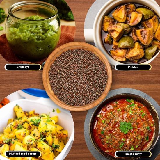 Organic Zing Black Mustard Seeds | Natural and Chemical Free | Fresh | Whole and Natural | Indian Sarso Seeds | Packed and Produced in India - 227 gm