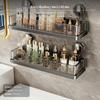 2Pack Suction Bathroom Shelf, NoDrill Wall Mounted Organizer, Makeup Storage White 2pcs 30cm