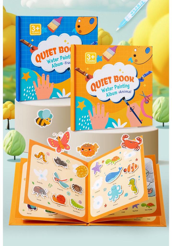 Magic Water Painting Puzzle Book for Kids: Reusable Coloring with Water Pen