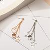 New Hiphop Clip Earrings for Women Star Moon Pendants Ear Cuff Punk Personality Gold Tassel Ear Clips aretes de mujer