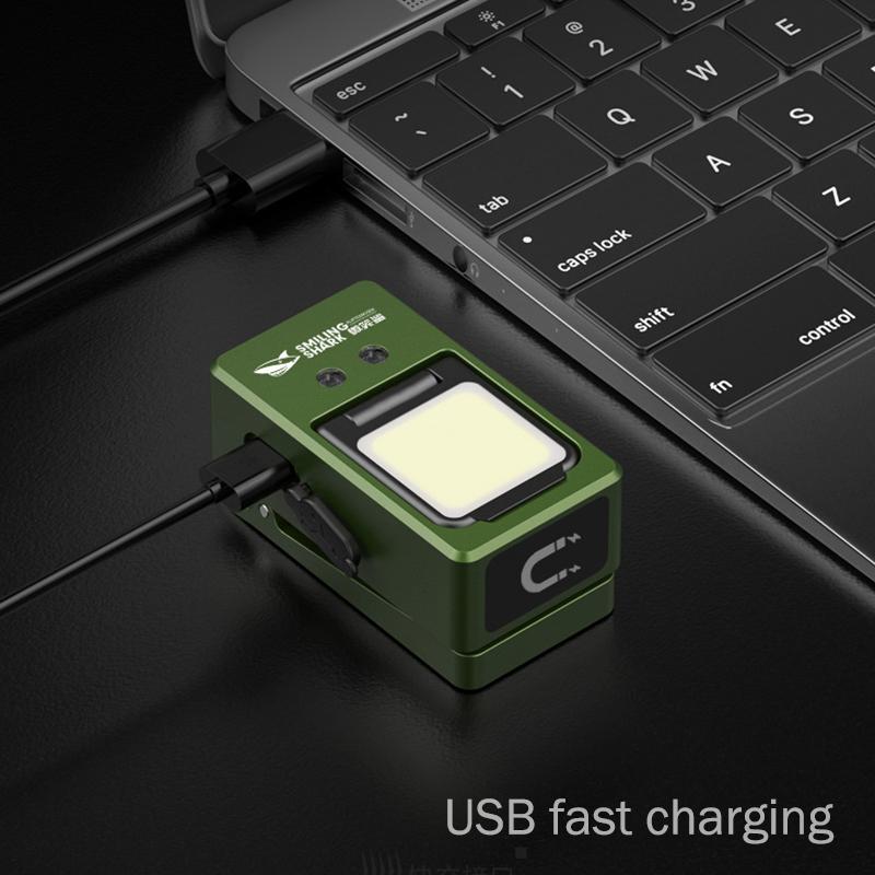 Led Magnetic Clamp Flashlight Rechargeable Ultra-Long-Lasting Outdoor Camping Hiking Light Clip-On Emergency Work Lamp 1Pc