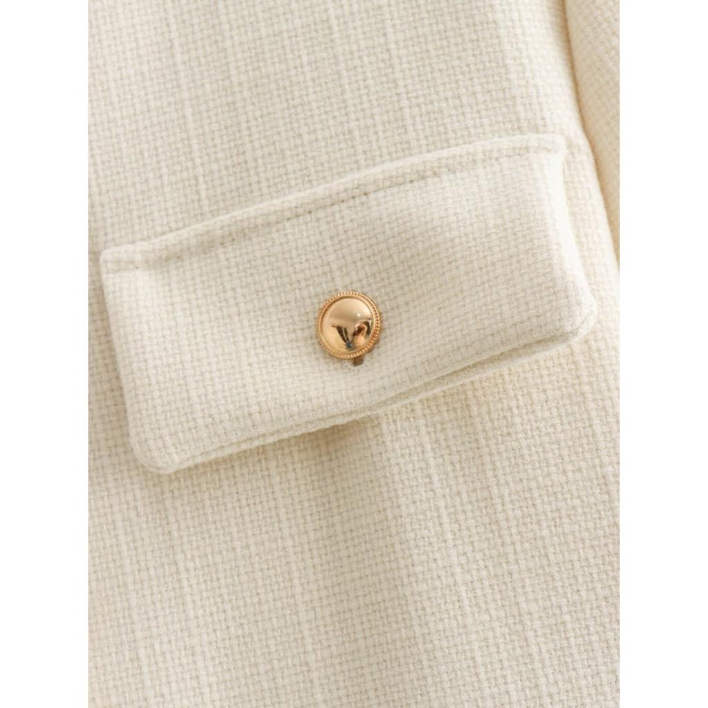 GMXIA Women's Vintage Casual Solid Color Print Autumn Winter Long Sleeve O-Neck Jackets & Coats