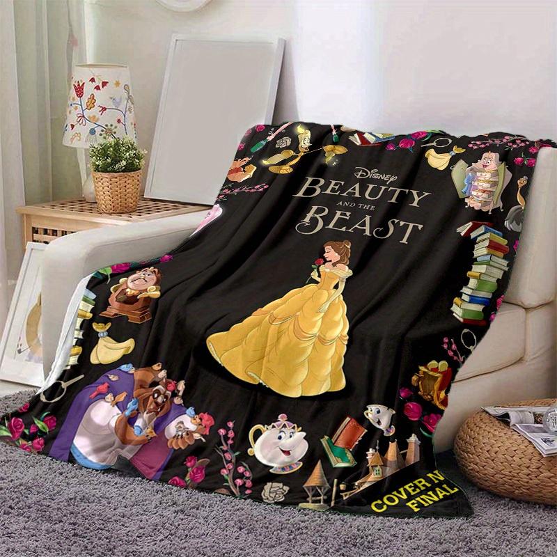1pc, Disney's Beauty and the Beast Home Décor Blankets Perfect for Bedroom, Living Room, Travel, Camping, Car