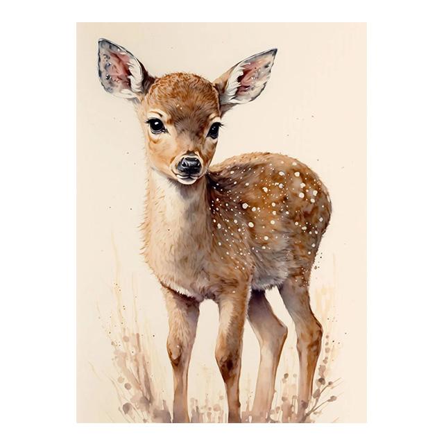 Watercolor Baby Animals Cute Warmth Prints Poster Canvas Painting Modern Wall Art Pictures Living Room Bedroom Home Decoration