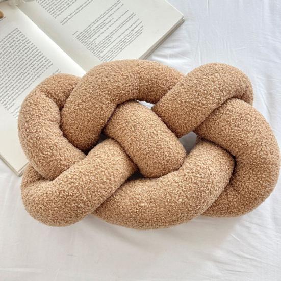 Knitted Knot Pillow Handmade Decorative Throw Pillows Soft Sofa Cushion Home Bedroom Decor Gift for Holidays Parties