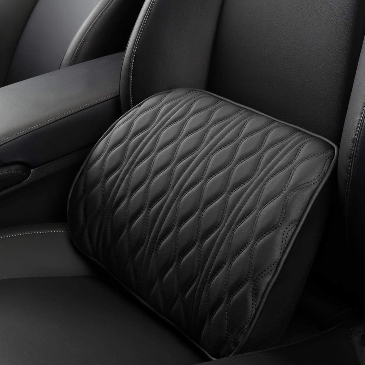 

HOT Car Neck Pillow PU Leather Lumbar Waist Support For Seat Memory Backrest Headrest Cushion Auto Gadget Accesorios Interior