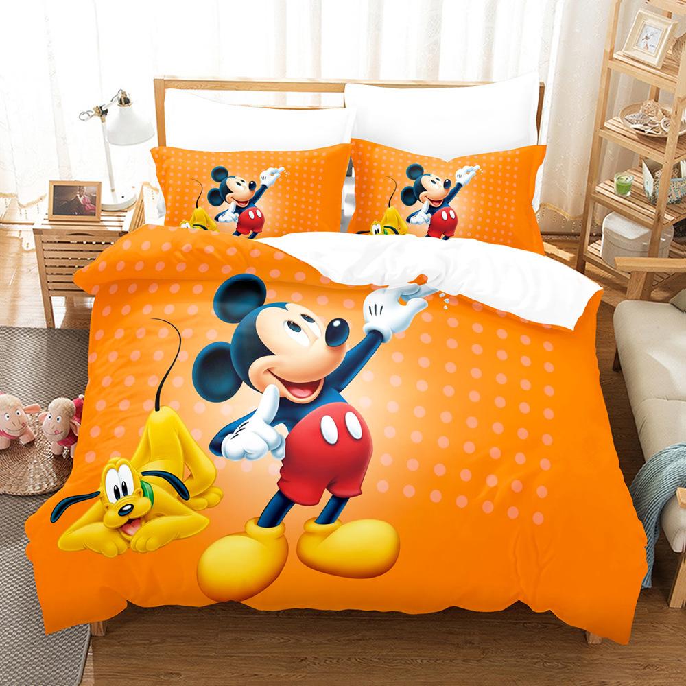 3D Cartoon Animation Bedding Three-Piece Digital Printing Microfiber Polyester Cotton Quilt Cover