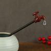 Water Drop Wood Faucet Shape Hair Stick Korean Style Creative Hairpin Vintage Funny Hair Fork  Lady