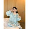 Women's Pajamas Autumn Spring Long Sleeve Soft Sleepwear Set Grid Cartoon Pyjama Woman Home Nightwear Set Cardigan